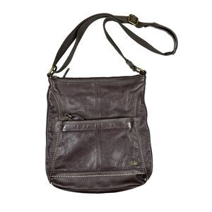 The Sak Brown Genuine Leather Iris Crossbody Satchel Bag